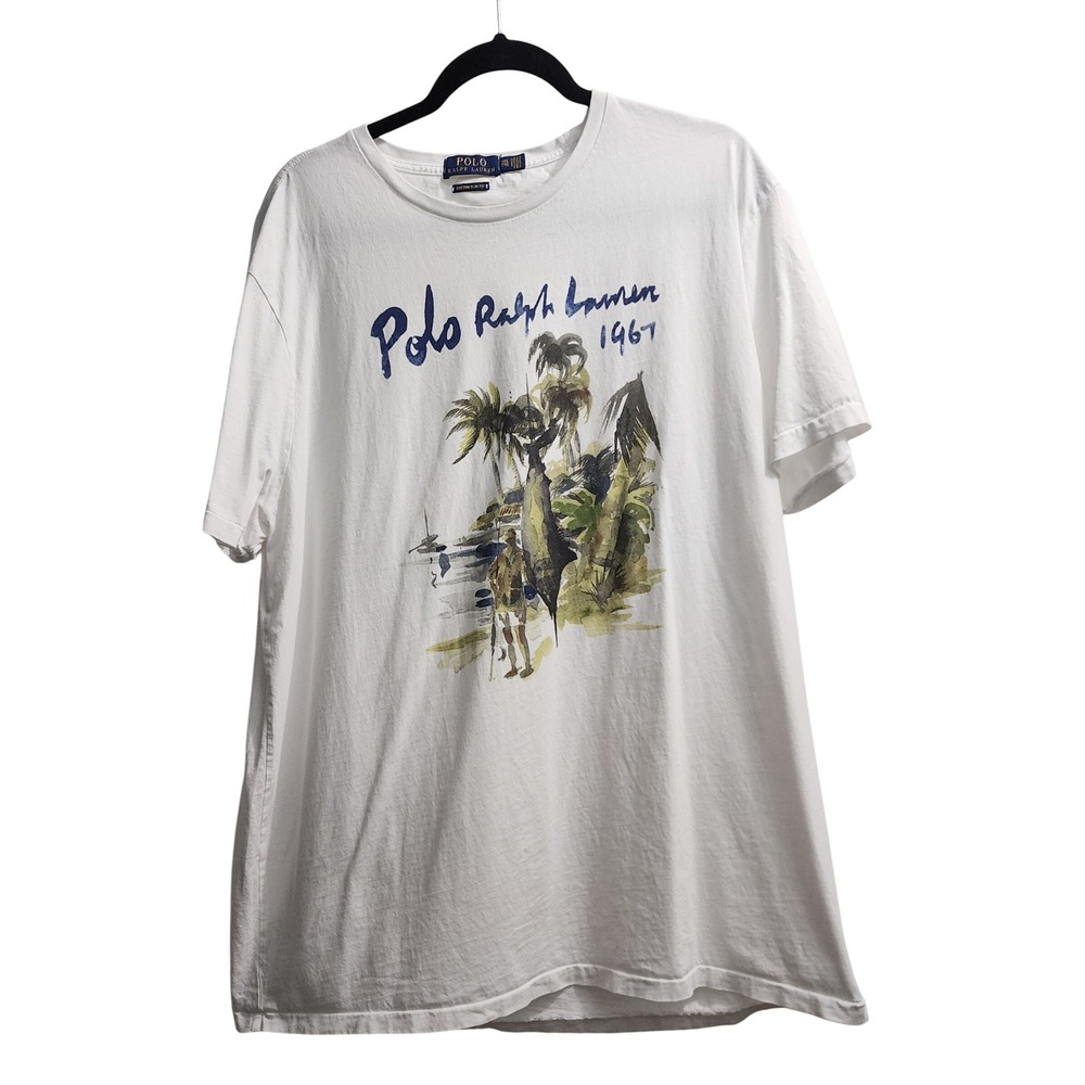 Polo Ralph Lauren 1967 Graphic T Shirt Custom Slim‎ Fit XXL Mens